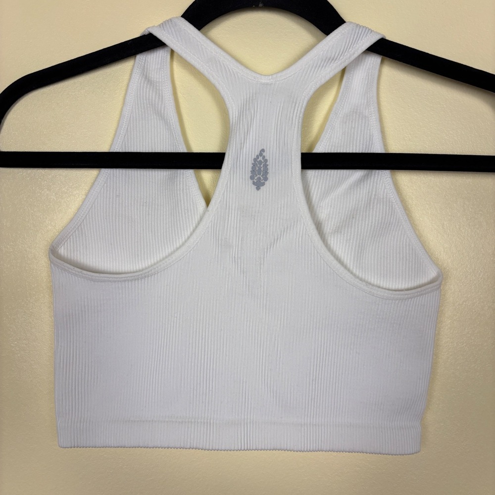 FREE PEOPLE FP Movement Free Throw Crop Top White Women Size Small Active Ribbed - Picture 6 of 10